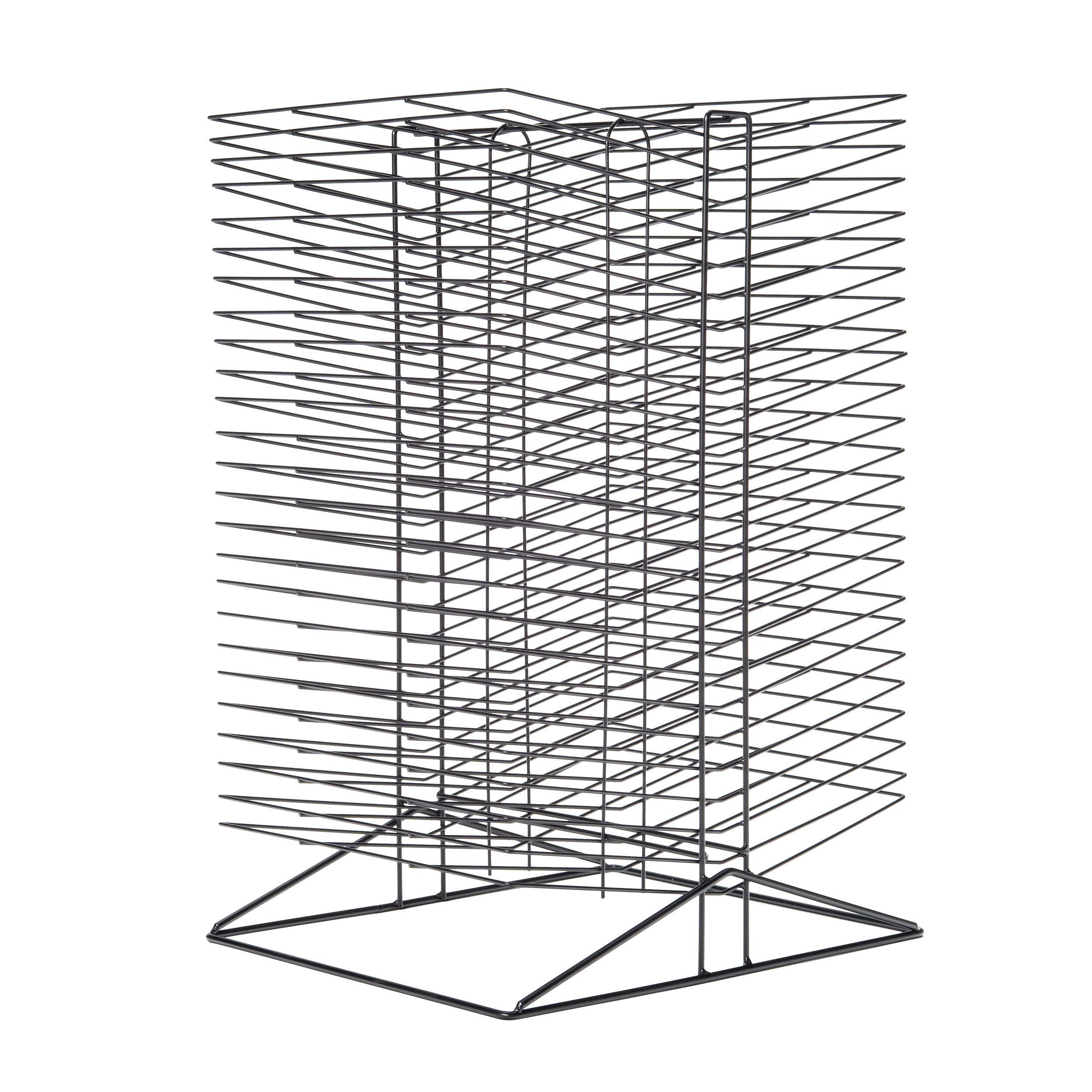 Sax All-Steel Double Sided Wire Drying Rack, 50 Shelves, 17-1/2 x 20 x 30-3/4 Inches, Black 216782